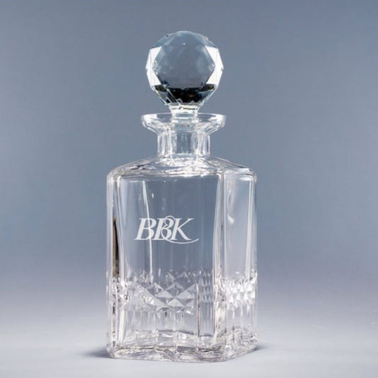 Elegant Lead Crystal Decanter with Stopper ~ Singular - Personalized Engraved Gifts