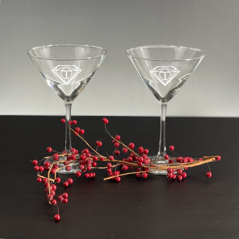 Personalized Martini Glasses Set of 2- Lemon Drop - Personalized Engraved Gifts