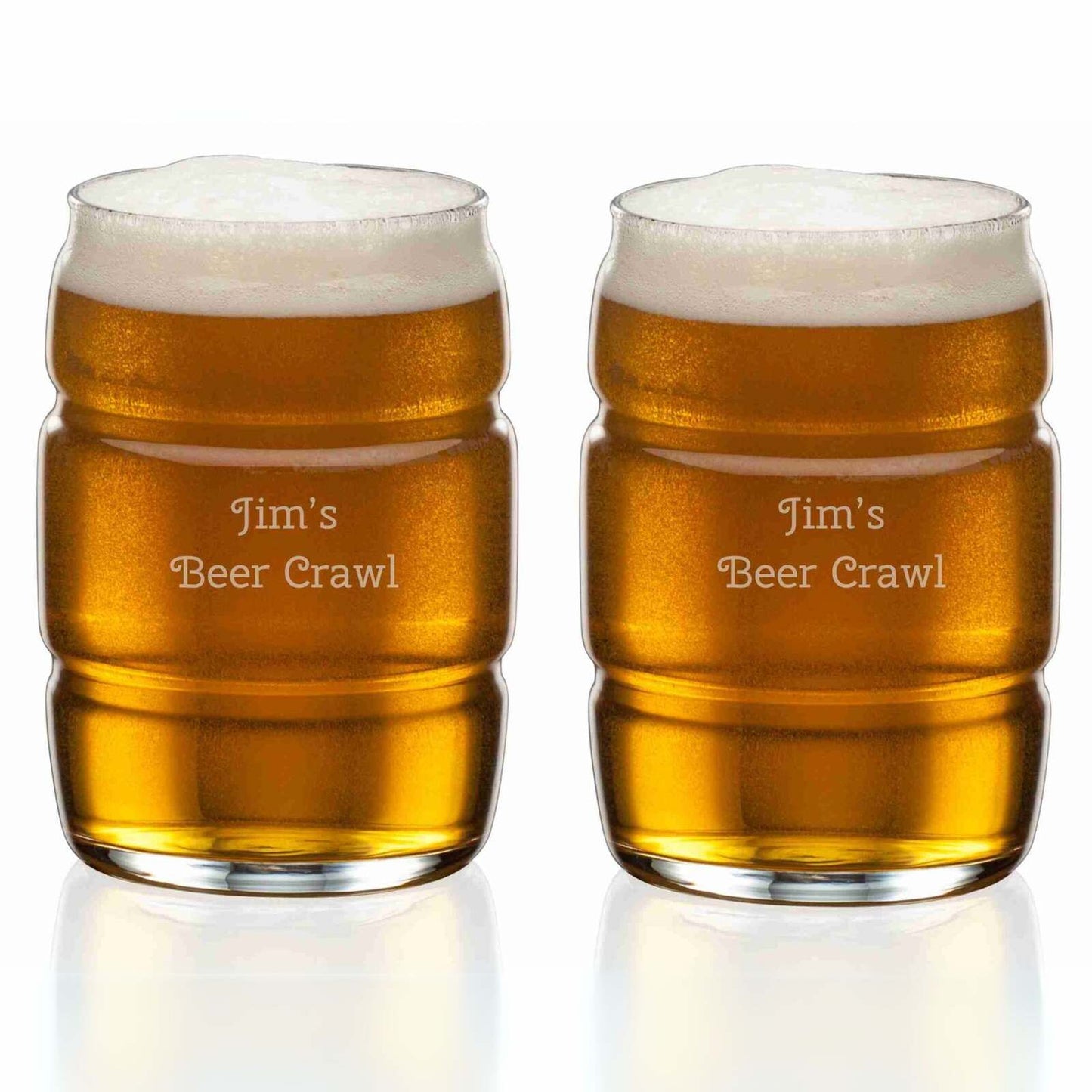 Set of 2 Personalized Beer Glasses ~ Keg Glasses