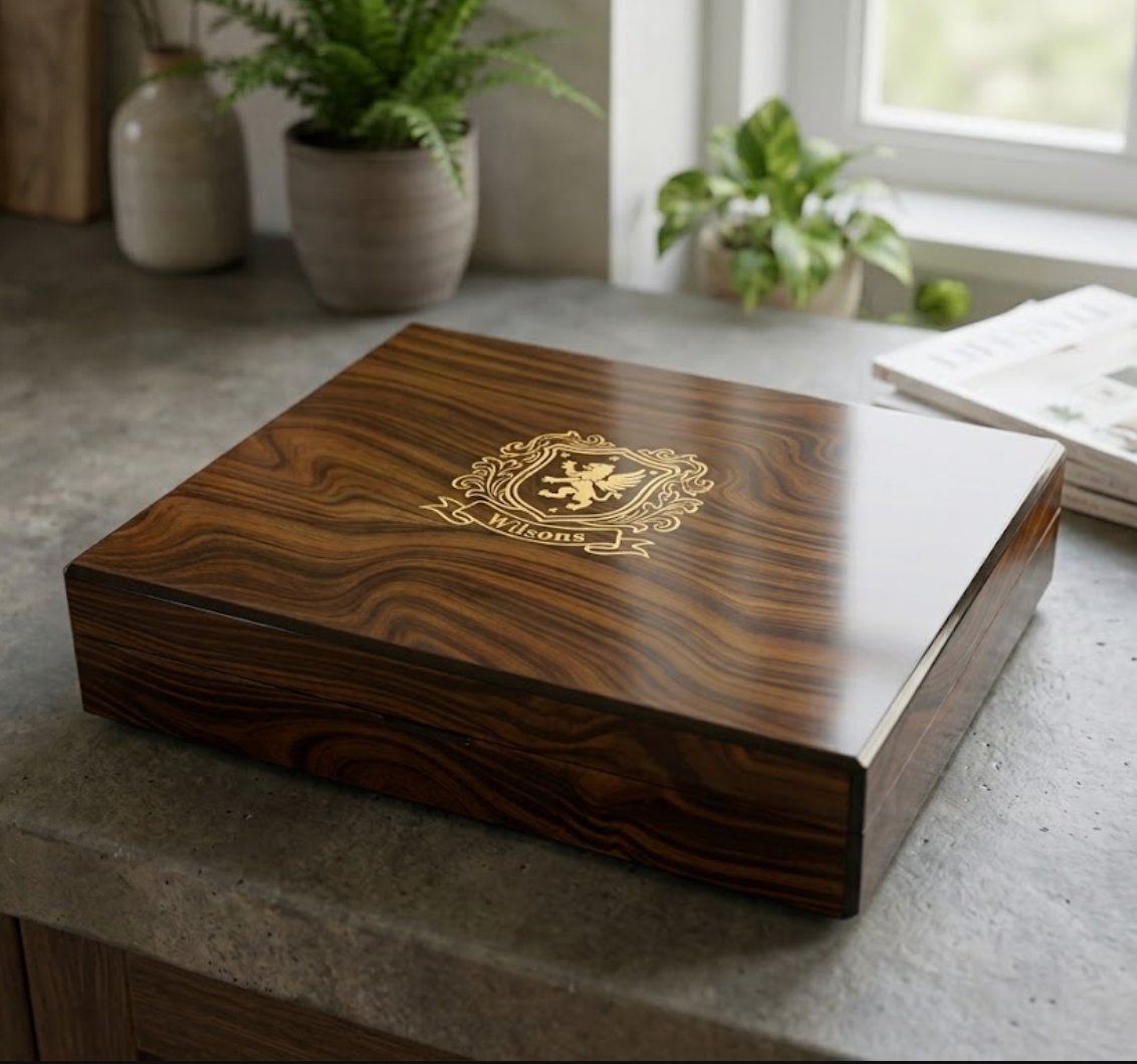 Personalized Engraved Wooden Keepsake Box with Velvet Lining
