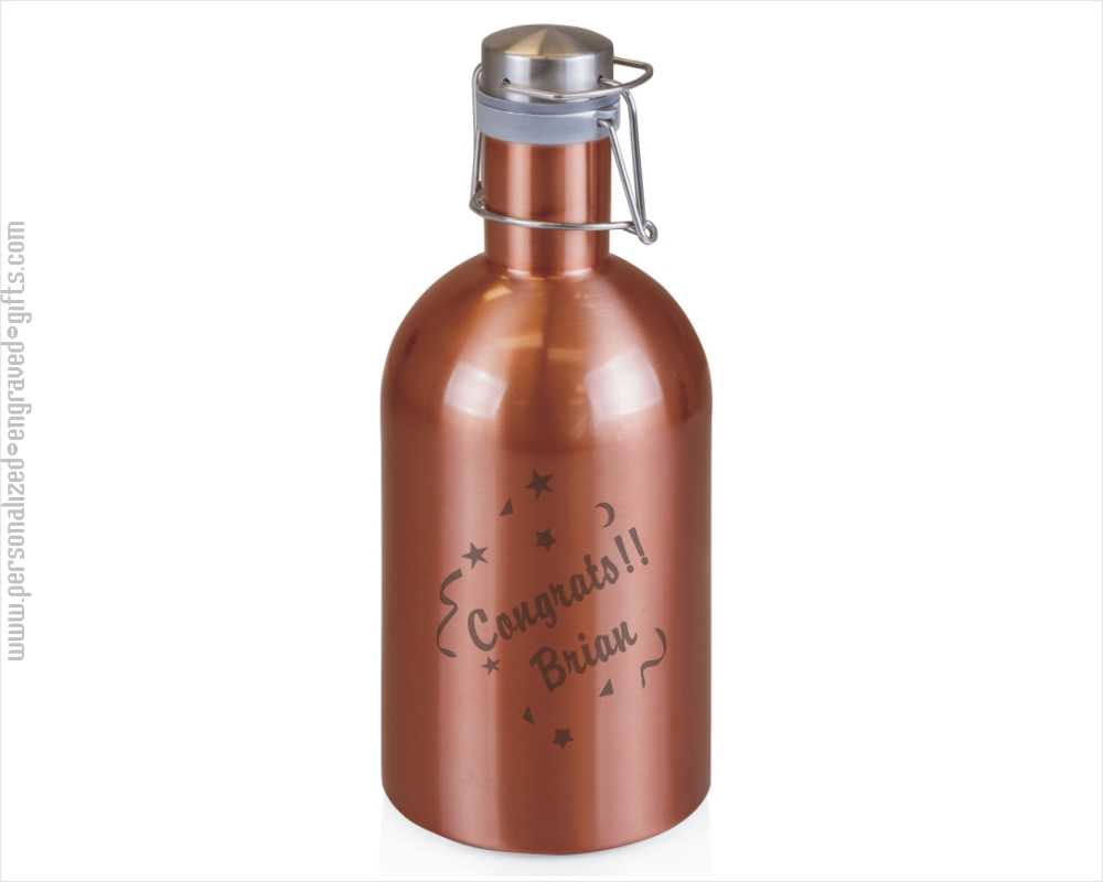 Copper Finish Stainless Steel Beer Growler - Personalized Engraved Gifts