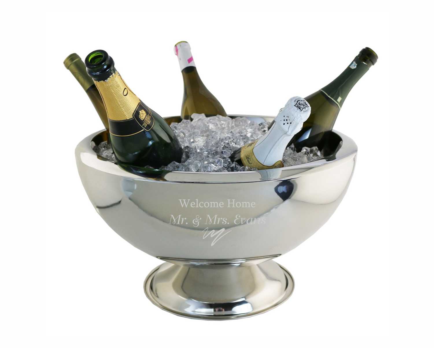 Engraved Stainless Steel Bowl Wine Bottle Chiller - Personalized Engraved Gifts