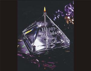 Engraved 4 Inch Firelight Oil Lamp ~ Glass Pyramid - Personalized Engraved Gifts