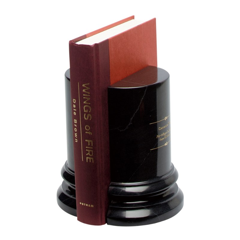 Quality Marble Column Bookends in a Rosewood Gift Box - Personalized Engraved Gifts