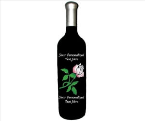 Engraved Wine Bottle - Longstem Rose 2 - Personalized Engraved Gifts