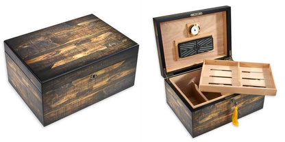 Custom Engraved Rustic Reclaimed Wood Humidor ~ Cooper - Personalized Engraved Gifts