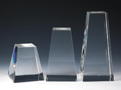 Engraved Crystal Clear Tower Bases - Clear Base 4 - Personalized Engraved Gifts