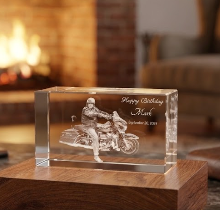 Personalized 3D Motorcycle Photo Crystal