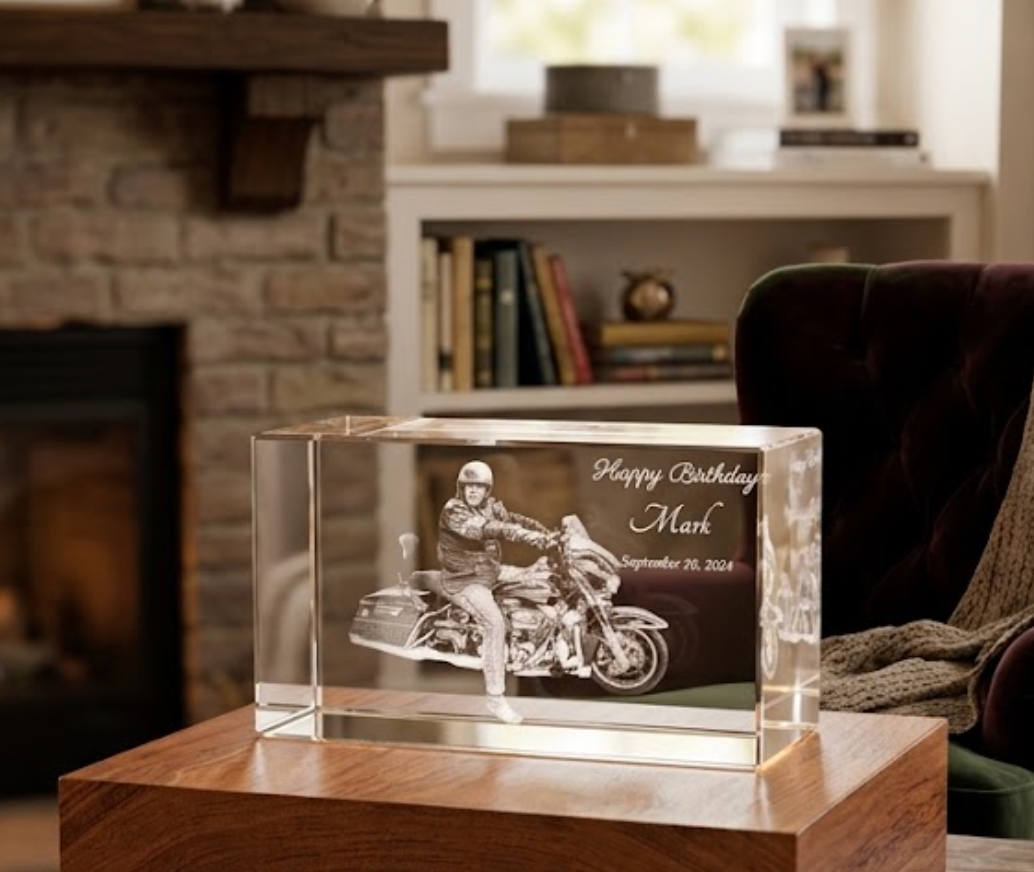 Personalized 3D Motorcycle Photo Crystal