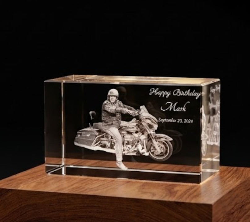 Personalized 3D Motorcycle Photo Crystal