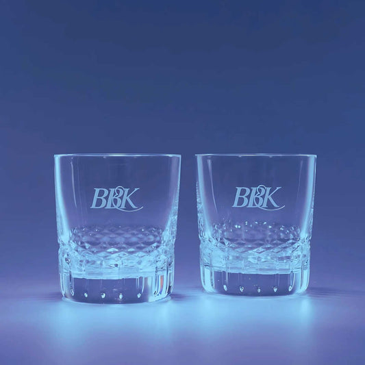 cut  crystal on the rocks glasses
