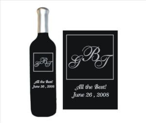 Engraved Wine Bottles - Monograms - Shelley Series - Personalized Engraved Gifts