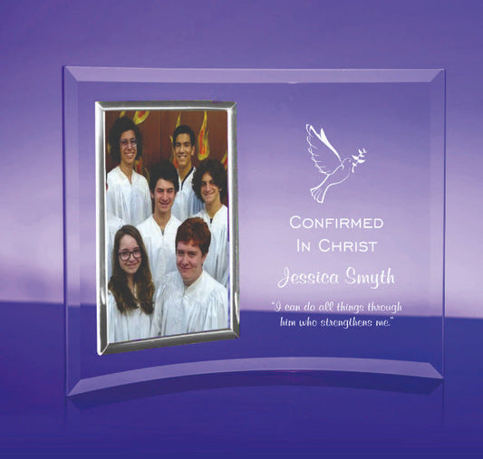 Personalized Silver Picture Frame for Confirmation or Baptism - Personalized Engraved Gifts