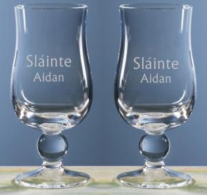 Set of 2 Personalized Crystal Whiskey Tasters - Personalized Engraved Gifts