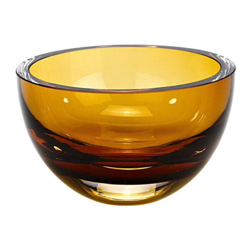 Amber Hued Engraved Crystal Glass Bowls ~ La Palma - Personalized Engraved Gifts