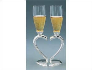 Engraved Split Heart Base Flutes - Personalized Engraved Gifts