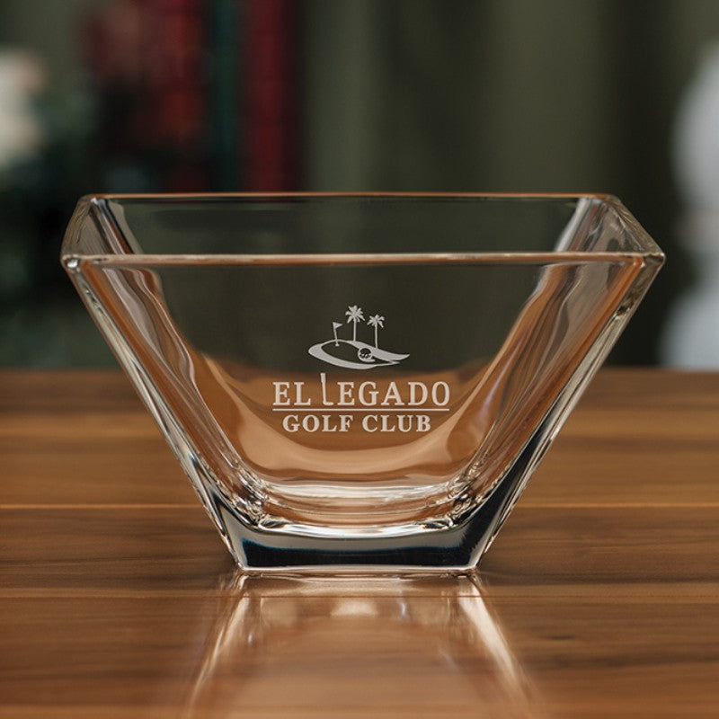 Square Glass Engraved Bowl ~ Quatro - Personalized Engraved Gifts