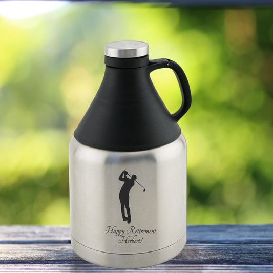 Personalized Two-Tone 32 oz Stainless Steel Growler ~ Jirou