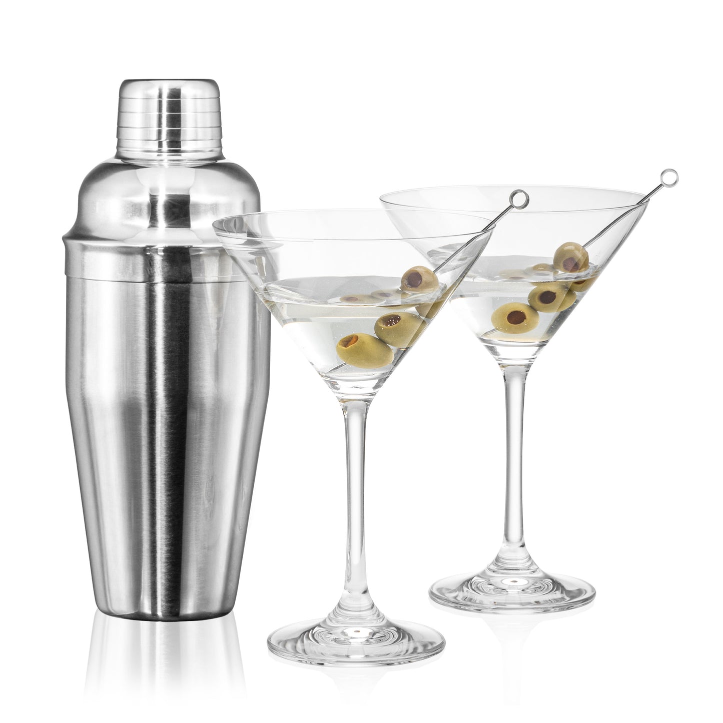 Customized Sombrero Cocktail Shaker Set with 2 Classic Stemmed Glasses