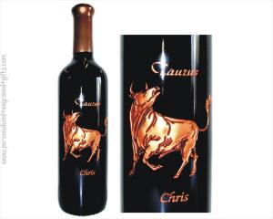 Taurus Horoscope Engraved Wine Gift Bottle - Personalized Engraved Gifts