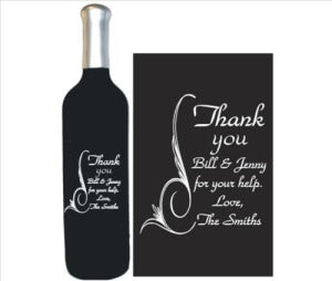 Engraved Wine Bottles - Thank You 2 - Personalized Engraved Gifts