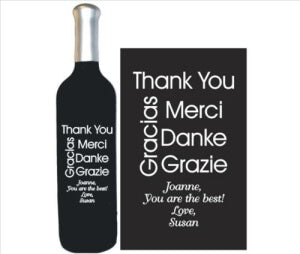 Engraved Wine Bottles - Thank You 3 - Personalized Engraved Gifts