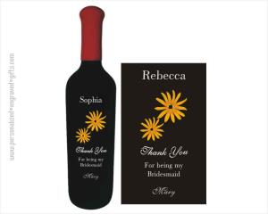 Thank You Bridesmaid Personalized Wine Bottles - Personalized Engraved Gifts