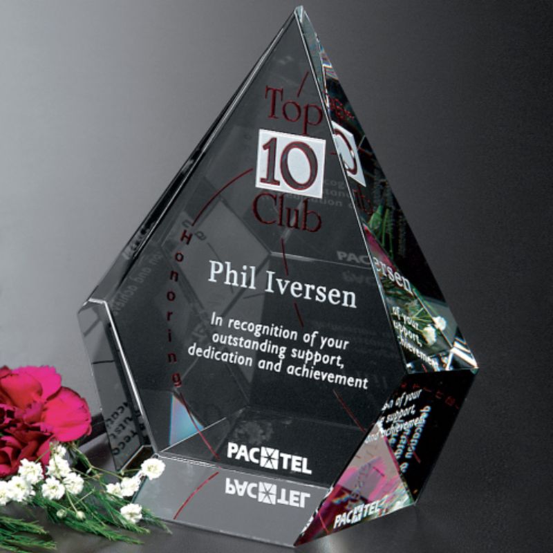 3D Engraved Crystal Diamond Award Sky - Personalized Engraved Gifts