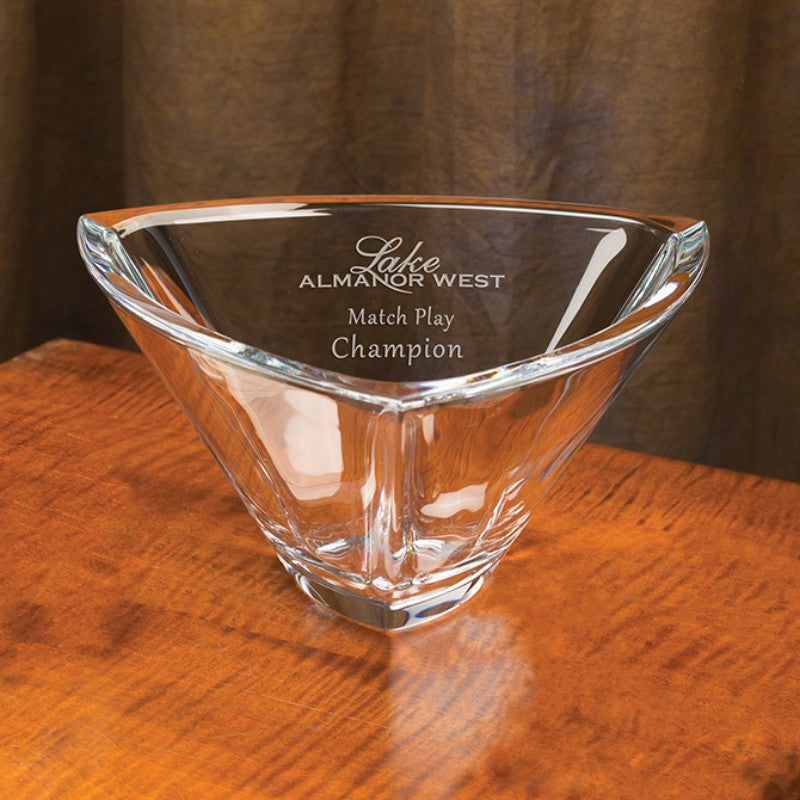 Deep Engraved Crystal Bowl ~ Flatiron - Personalized Engraved Gifts