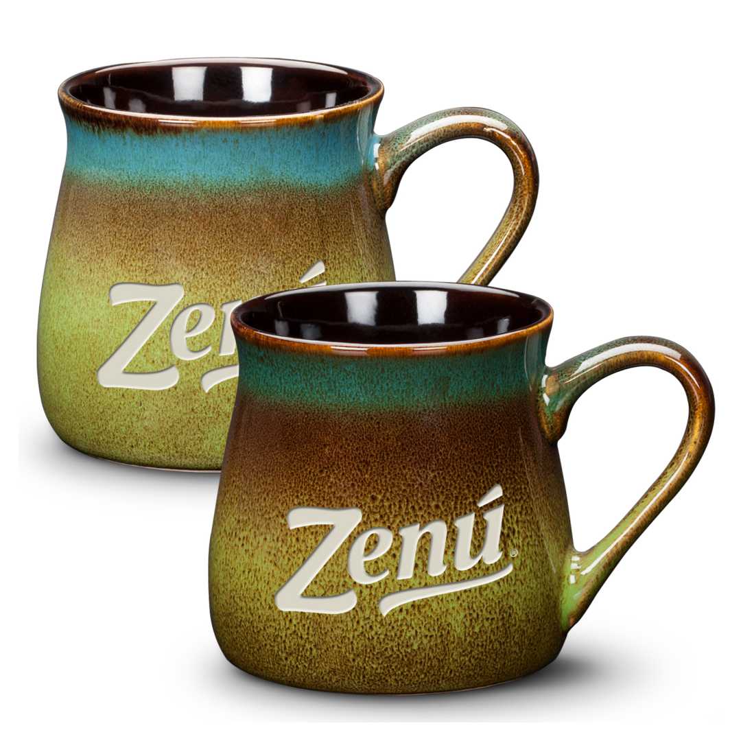 Art Ceramic Barreled Coffee Mugs Set of 2 ~ Jamaican - Personalized Engraved Gifts