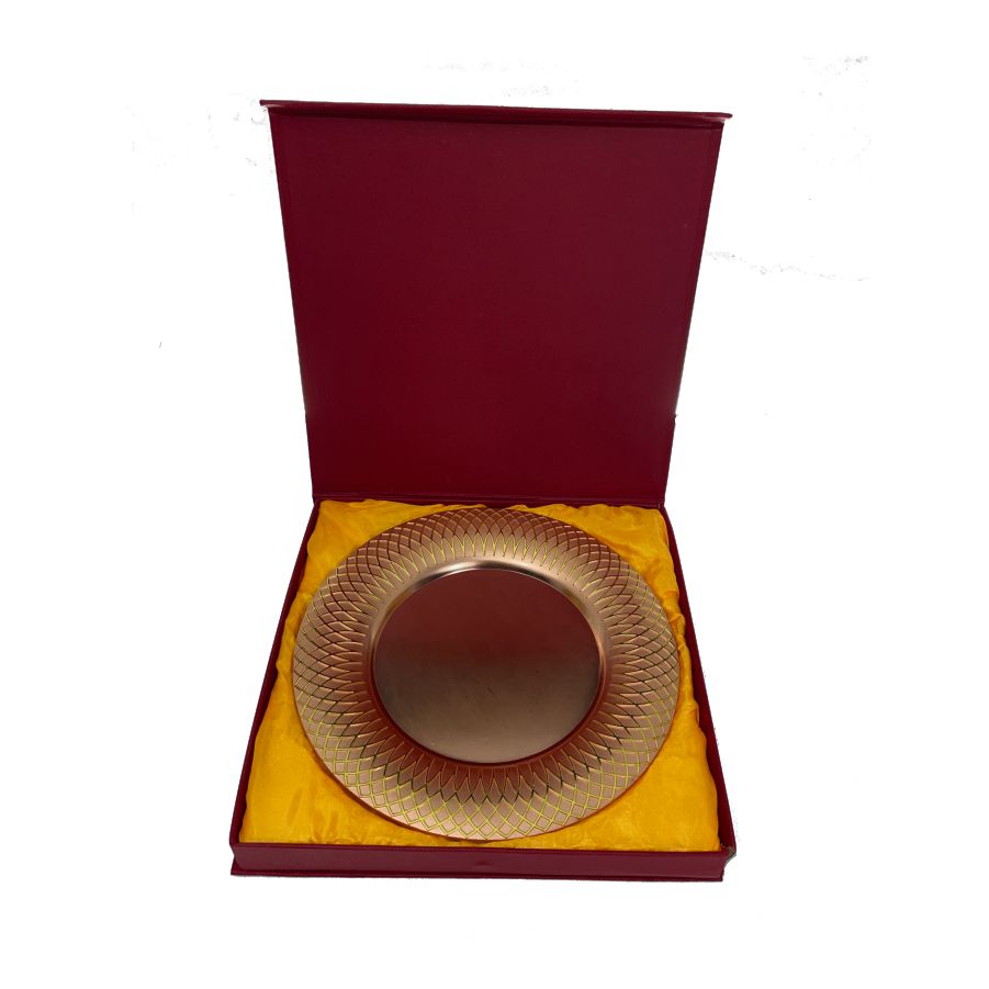 Decorative Brass Presentation Plate with Gold Trim - Philip - Personalized Engraved Gifts