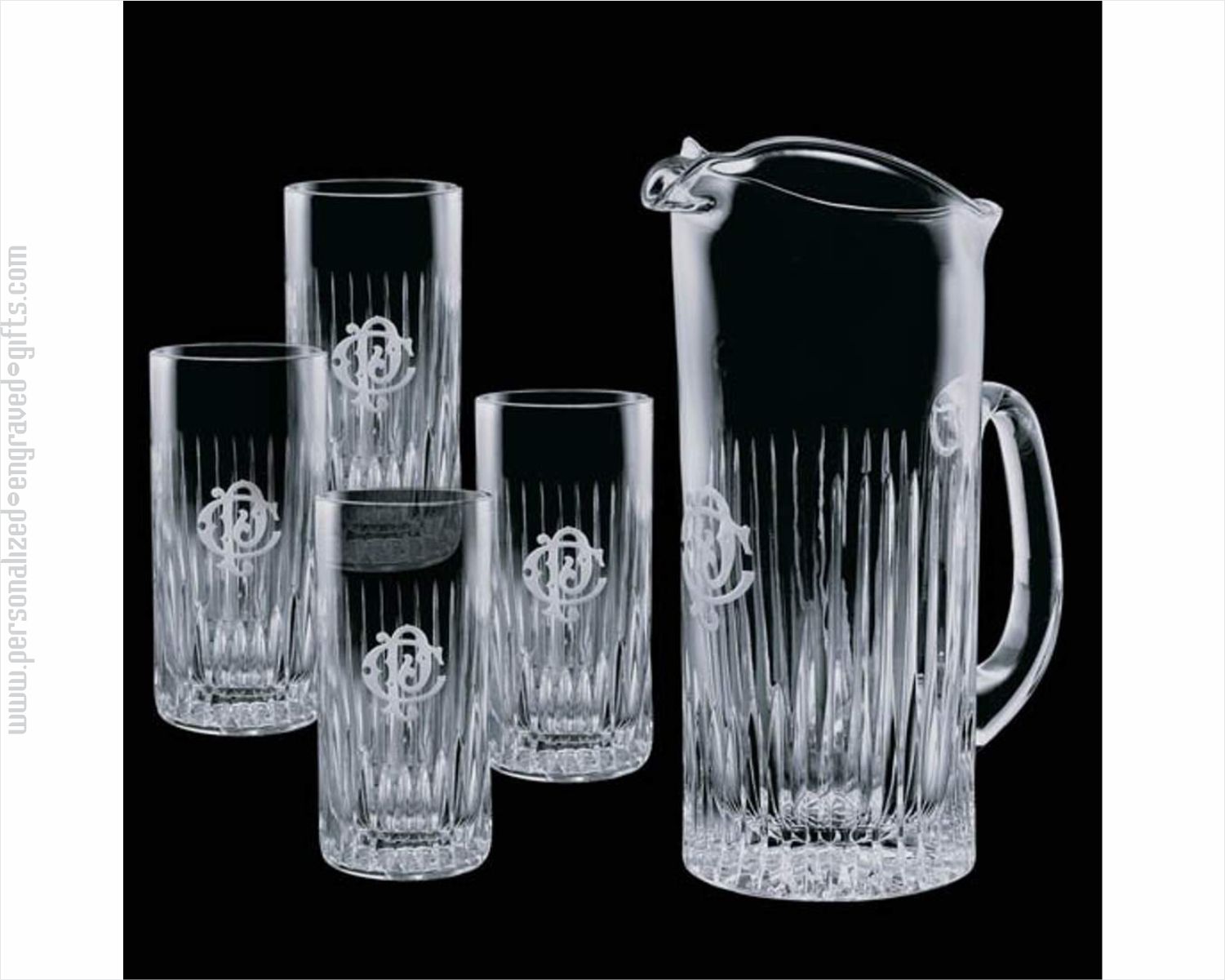 Engraved Lead Crystal Pitcher Set ~ Christine - Personalized Engraved Gifts