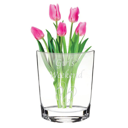 Personalized Refined Elegance in Crystal Vase ~ Bay - Personalized Engraved Gifts