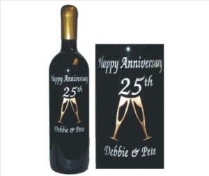 Engraved Wine Bottles with Cheers...Clinking Glasses - Personalized Engraved Gifts