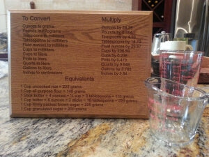 Laser Engraved Wooden Kitchen Measurement Conversion Plaque - Personalized Engraved Gifts