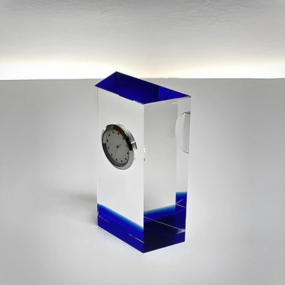 Engraved Crystal Aqua Marine Clock - Personalized Engraved Gifts