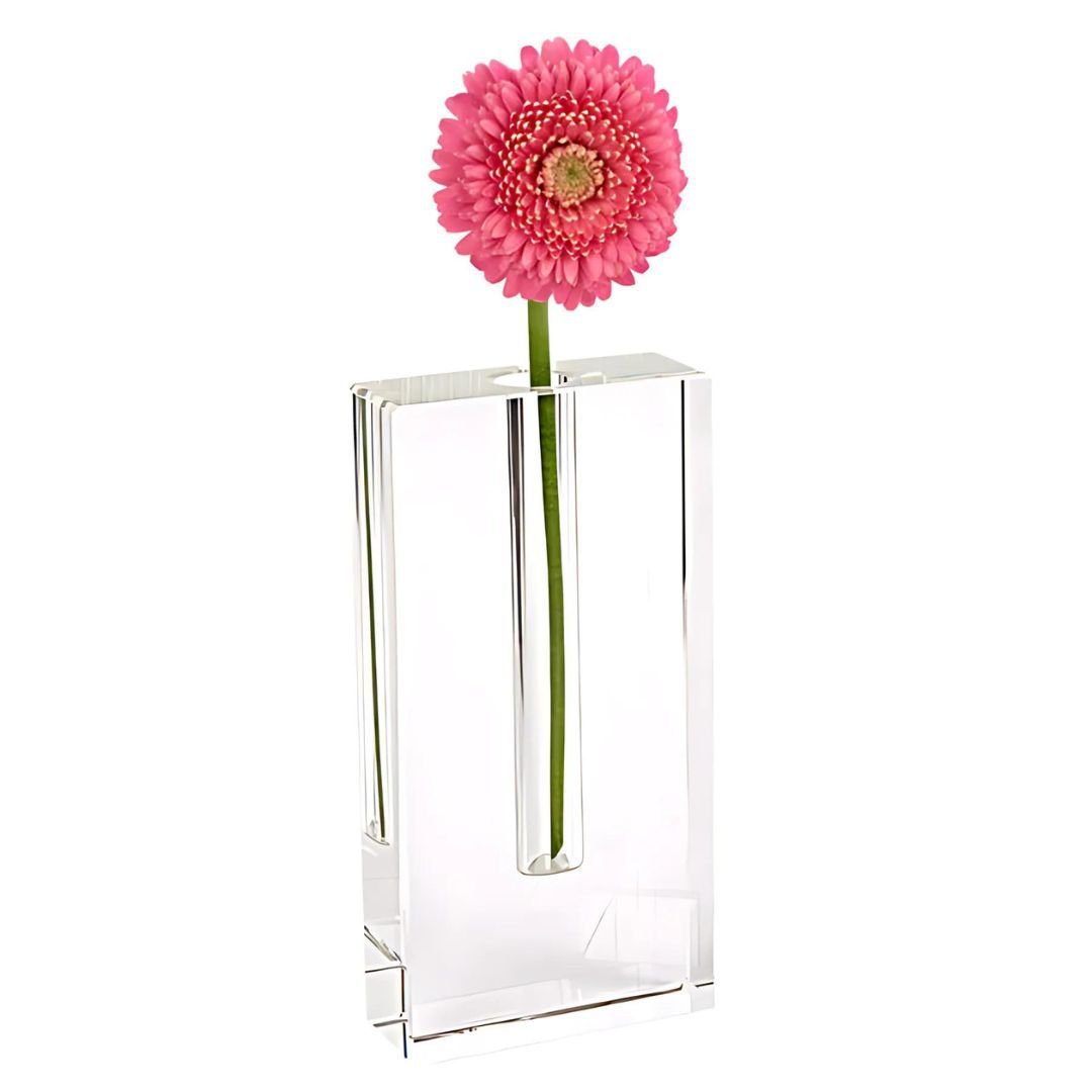 Personalized Stylish Crystal Rectangle Bud Vase ~ Donovan - Personalized Engraved Gifts