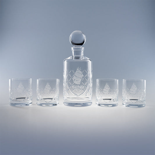 Engraved 5 Piece Decanter Gift Set - Monaco - Personalized Engraved Gifts