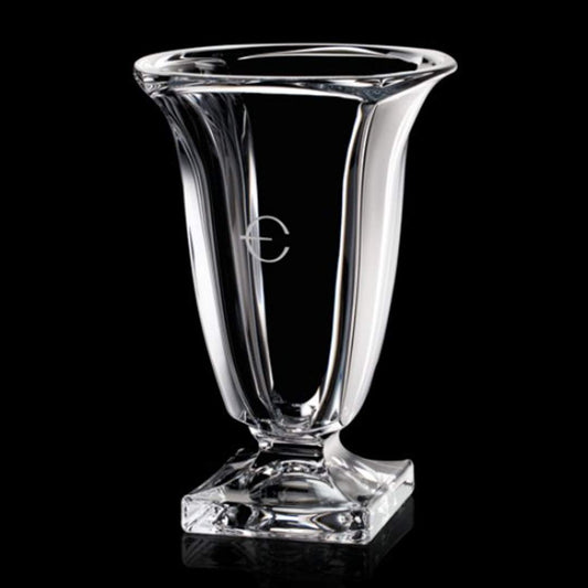 Deep Engraved Crystal Trophy Vase ~ Kensington - Personalized Engraved Gifts