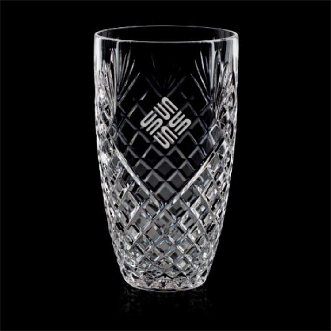 Engraved Intricate Cut Crystal Vase ~ Beau - Personalized Engraved Gifts