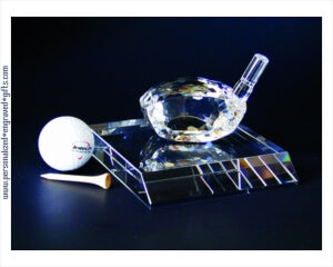 Custom Engraved Crystal Driver on Base - Personalized Engraved Gifts