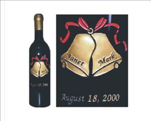 Engraved Wine Bottles - Bells - Personalized Engraved Gifts