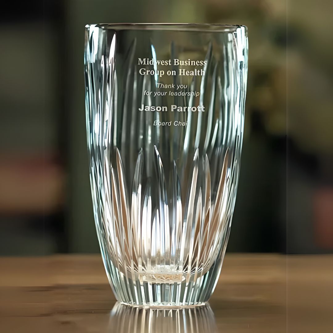 Custom Engraved Hand Polished Lead Cut Crystal Vase ~ Classicus - Personalized Engraved Gifts