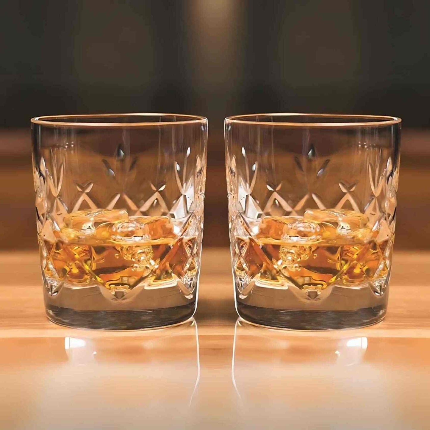 Personalized Cut Crystal DOF Whiskey Glasses (set of 2) ~ Danube