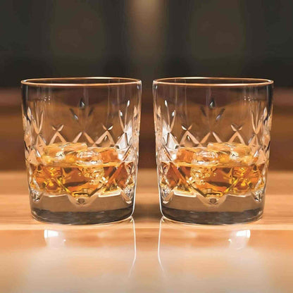 Personalized Cut Crystal DOF Whiskey Glasses (set of 2) ~ Danube