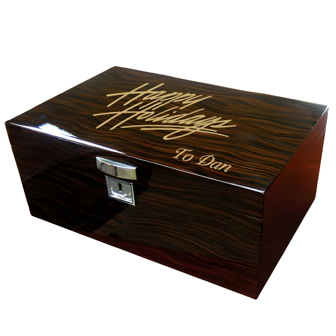 Desktop Humidor Individually Personalized ~ Ebony - Personalized Engraved Gifts