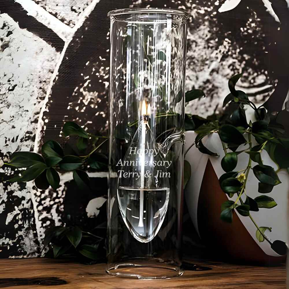 FIX image url Engraved Glass 12inch Aria Chimney Oil Lamp - Personalized Engraved Gifts