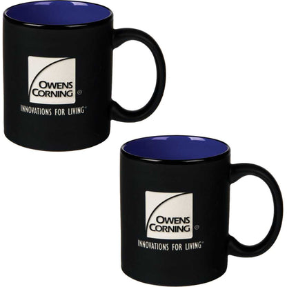 11 oz Two-Tone Ceramic Coffee Mugs Set of 2 ~ Java - Personalized Engraved Gifts