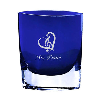 Blue Glass Pocket Vase Engraved ~ Mathis - Personalized Engraved Gifts