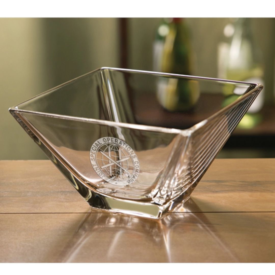 Square Glass Engraved Bowl ~ Quatro - Personalized Engraved Gifts